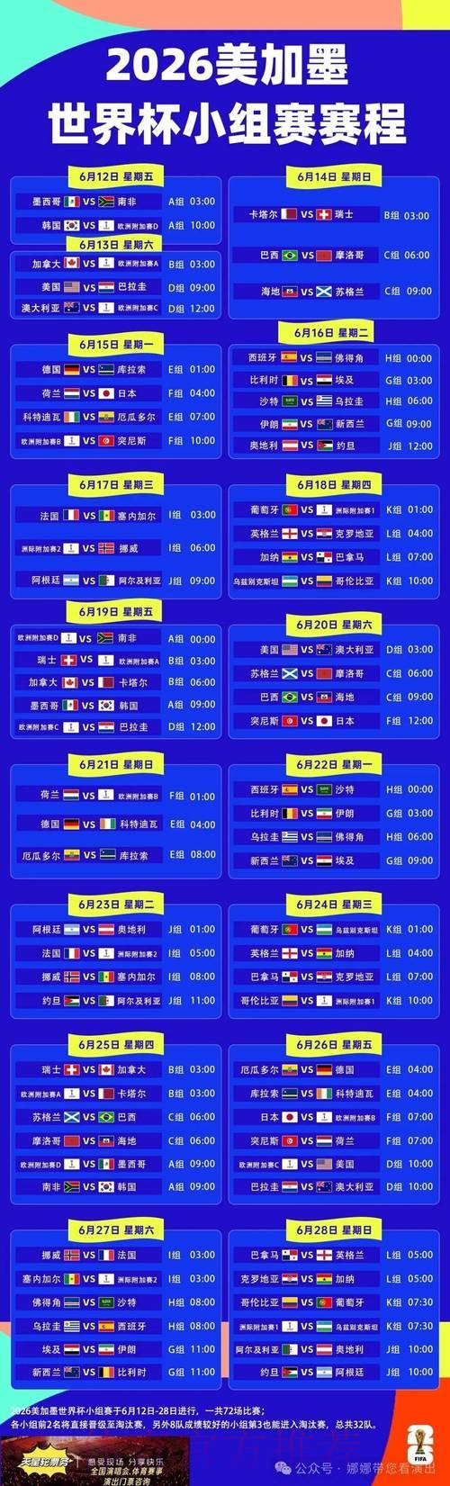 2026世界杯比赛时间最新实时赛程怎么看 2026世界杯比赛时间最新实时赛程怎么看